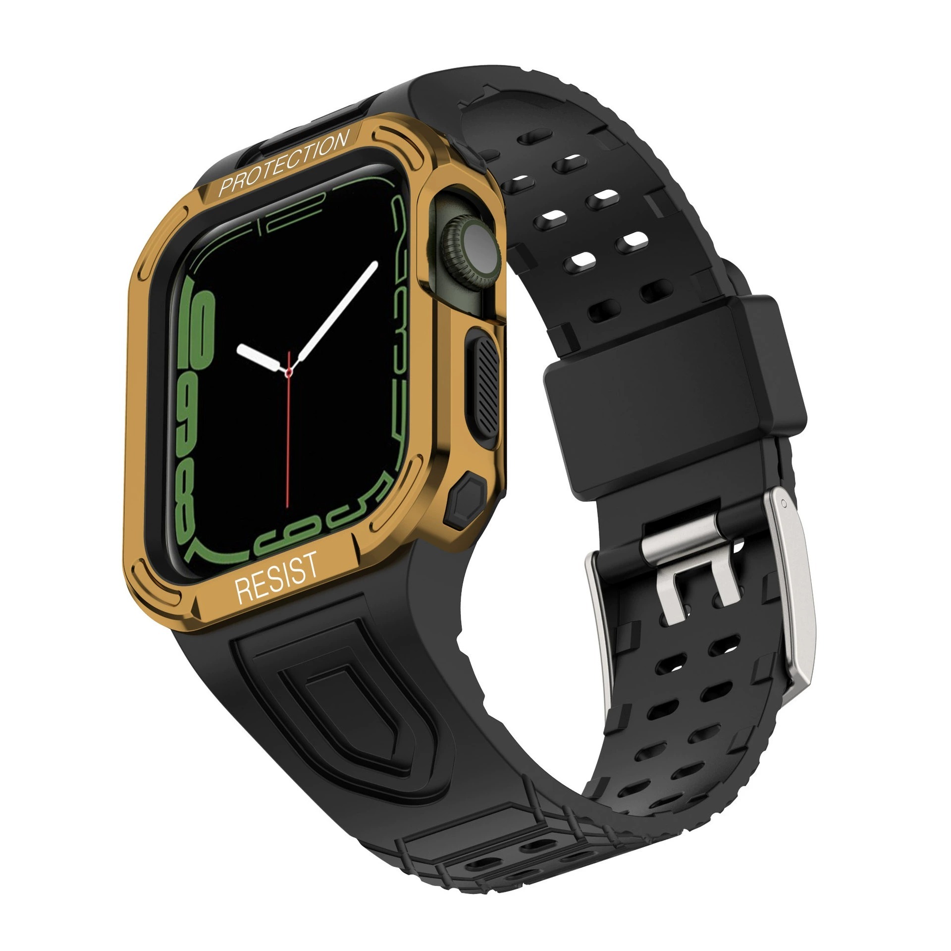 I000274 Watch Strap & Case Set 2 in 1/TPU Protective/Silicone Sport Design For Watch Series 7/6/5/4/3 (38/40/41mm,42/44/45mm)