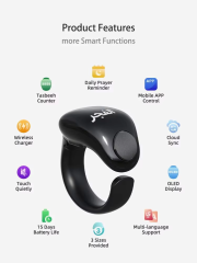 I000345 Smart Islamic Tasbih Ring Zikr Counter Reminder Alarm Clock For IOS