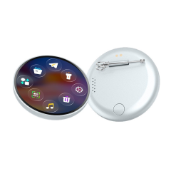 I000364 Smart Digital Display Electronic Badge Ultra-thin 12mm, Anime Peripheral, Pendant/Brooch/Medal Design, Plastic Material Universal Use