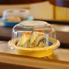Transparent lid for sushi plates