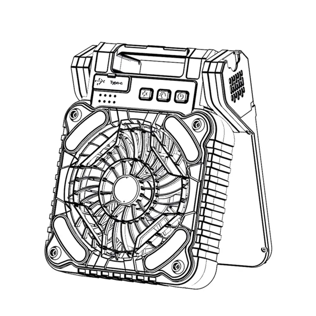 Rechargeable Newest IPX4 200 lumen 5200mAh USB Foldable Solar Power Bank Camp Fan: Outdoor Camping Essential