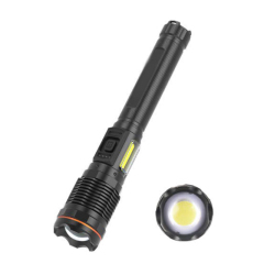 IPX4 Rechargeable 6000 lumen Aluminum Durable and Portable COB Flashlight: High Power and Versatile for Professional Use