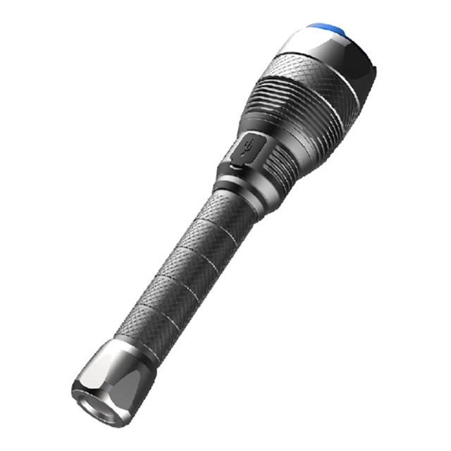 High Powered Aluminium Rechargeable COB Flashlight - 12000 Lumens for Emergency Use