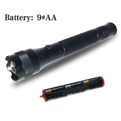 Novelty Portable Super Bright self defense water resistance long range 9*AA/3*D customized Outdoor LED Torch Work Light Flashlight