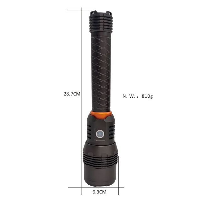 IPX4 Rechargeable High Powered COB Flashlights: 12000 Lumens LED Flashlight with Aluminium Body for Extreme Conditions