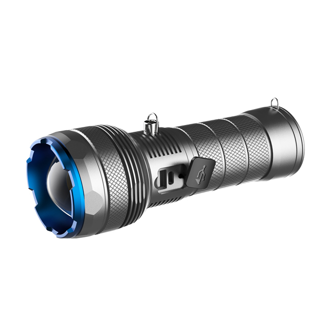 High Powered 20000 Lumens Aluminium Rechargeable LED Flashlight - Powerful and Portable Ultra-Bright Flashlight