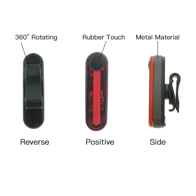 Unique ABS Rechargeable installed battery customize color seat barral fitting bike light for outdoor bike riding safety