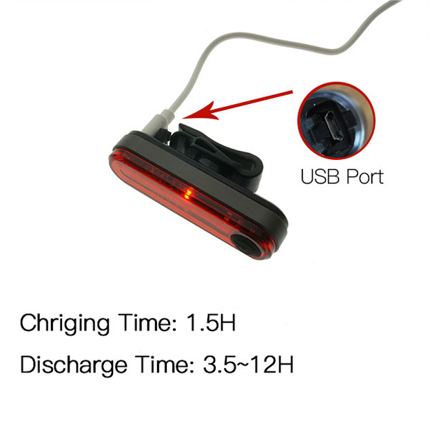 Unique ABS Rechargeable installed battery customize color seat barral fitting bike light for outdoor bike riding safety