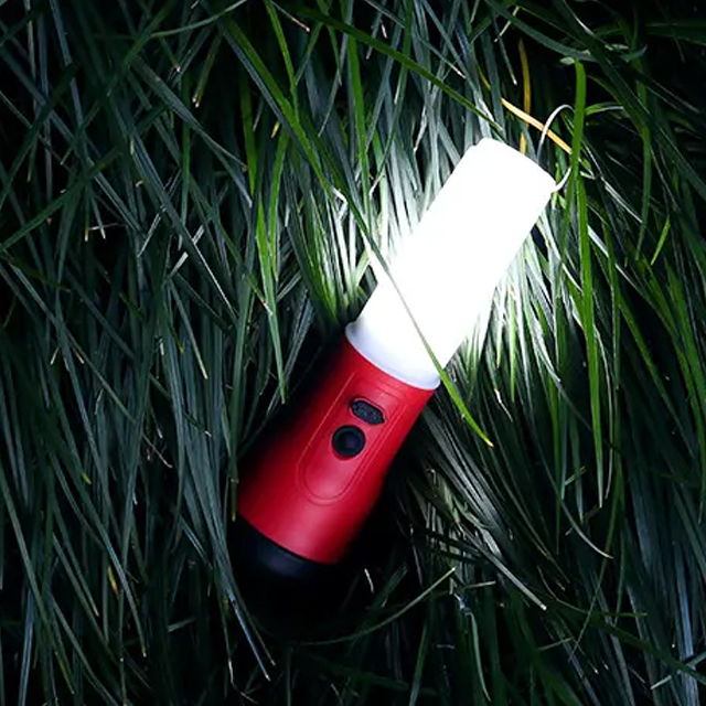 Rubberized 2-in-1 Outdoor IPX4 rechargeable 200 lumen Rechargeable ABS Plastic Flashlight with Hanging Hook: Outdoor and Emergency Lighting Solution