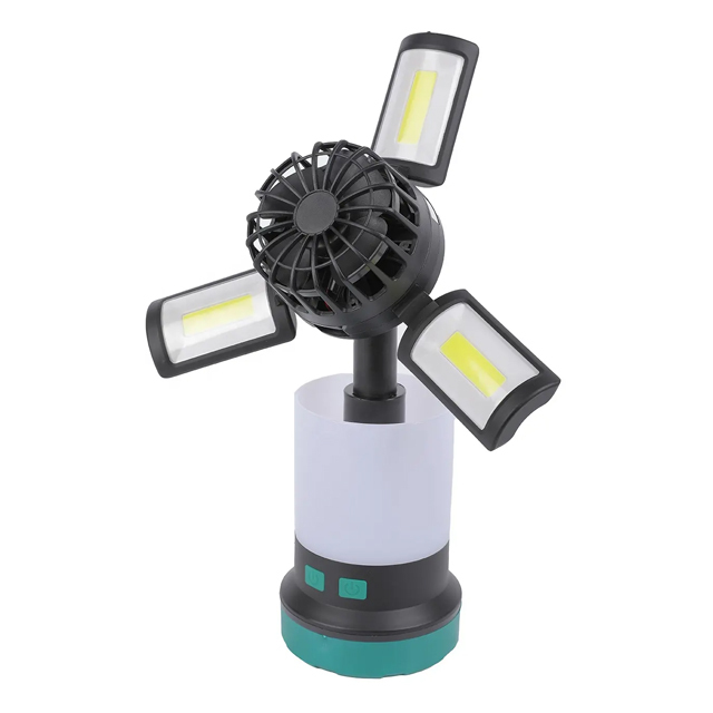 IPX4 Rechargeable Foldable SMD+COB LED Camping Light with Fan: 420 Lumens for Camping, Fishing & Other Outdoor Pursuits