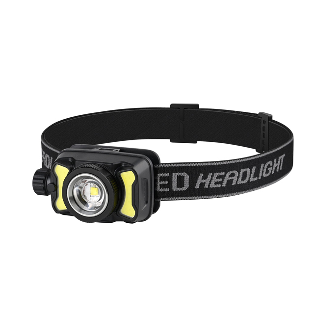 Rechargeable Waterproof LED Headlamp with Zoom Function - Waterproof and Sensor Activated