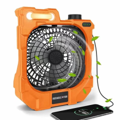 Portable IPX4 75 lumen 10400mAh Outdoor Rechargeable Fan Camping Light: Retro-Style Multifunctional LED Camping Light