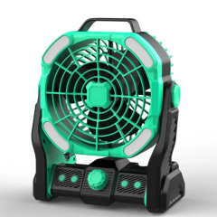 IPX4 200 lumen Rechargeable Outdoor Portable Camping LED Fan with Dual Motors: Versatile and Portable for Hiking and Camping