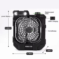 Portable IPX4 75 lumen 10400mAh Outdoor Rechargeable Fan Camping Light: Retro-Style Multifunctional LED Camping Light