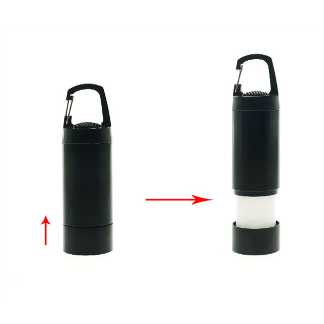 New design  Portable Promotion Telescopic Hanging led for bags Hiking keychain led Torch Backpack Camping Light with carabiner
