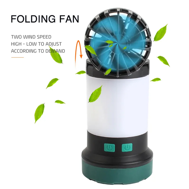IPX4 Rechargeable Foldable SMD+COB LED Camping Light with Fan: 420 Lumens for Camping, Fishing & Other Outdoor Pursuits