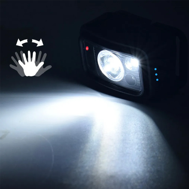 Multi-function  350 lumen IPX4 Adjustable Degree Sensor Rechargeable Spotlight Headlight: Outdoor Mountaineering and Climbing LED Headlamp