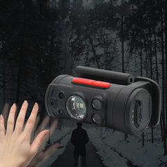 Rechargeable IPX4 130 lumen SMD LED Headlamp with Blue, Red, and Sensor LEDs for Multi-Light Functions for Camping, Running, and Hiking