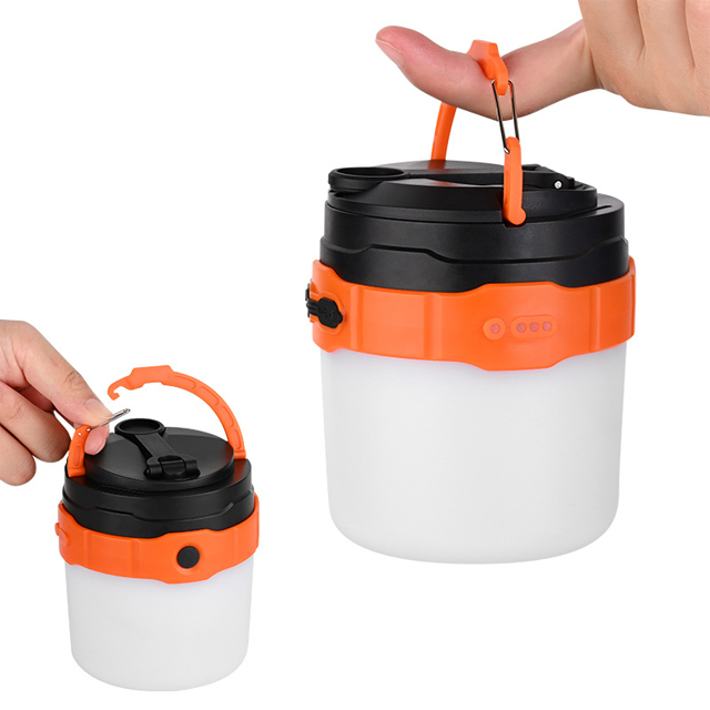 Rechargeable Portable LED Camping Light with Warm White and White LEDs - Solar and Hand Crank Dynamo Powered