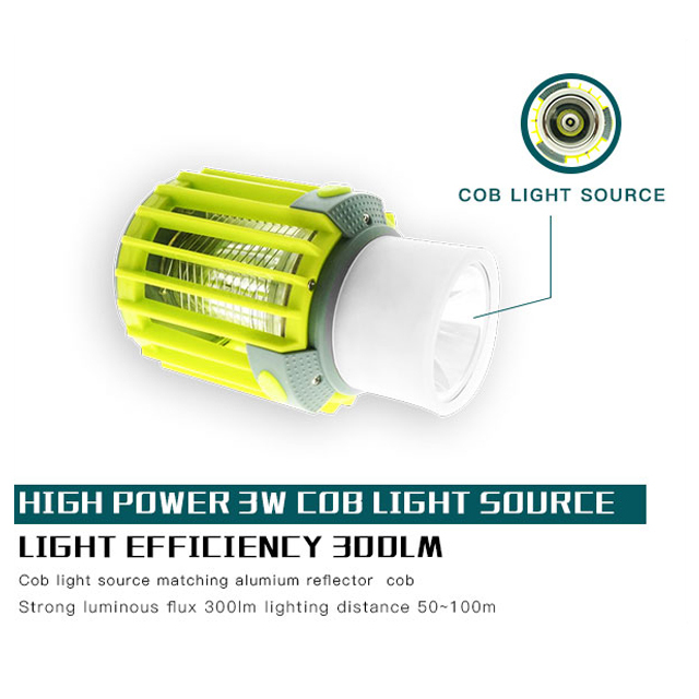 Plastic Rechargeable IP67 Bug zapper Mosquito Killer Camping Lamp