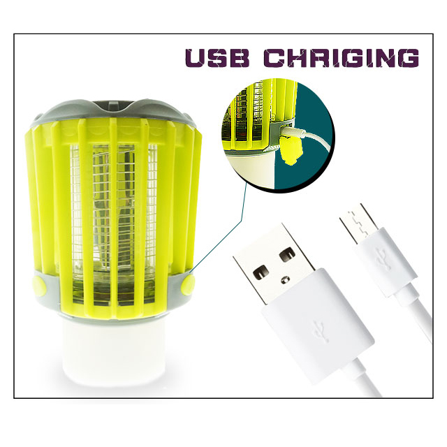 Plastic Rechargeable IP67 Bug zapper Mosquito Killer Camping Lamp