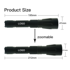 New product High quality blind bright Rechargeable Zoomable Waterproof illuminated customized Outdoor LED Torch light Flashlight