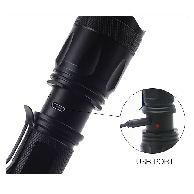 Popular Flexible High Bright Rechargeable Adjustable Zooming Waterproof 18650 EDC LED Torch light Flashlight with Pen clip