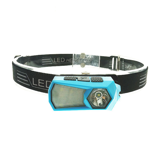 Hiking small size portable Rechargeable Waterproof illuminated LED Camping light Head lamp with colorful ABS headlight