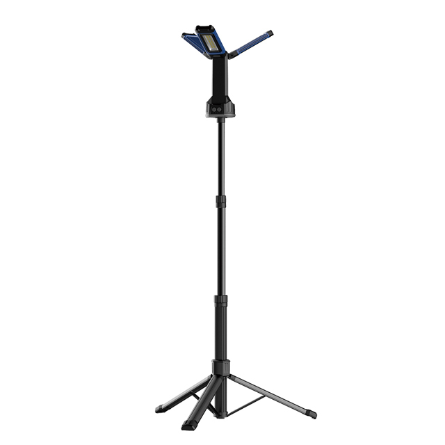 Portable Tripod LED Work Light with Adjustable Brightness and Rechargeable Battery