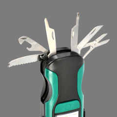 LED+COB 300 lumen IPX4 Working Light with Alarm and multitool: 3*AAA for Outdoor Emergencies and Workshop