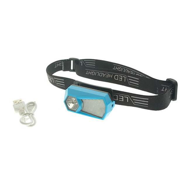 Hiking small size portable Rechargeable Waterproof illuminated LED Camping light Head lamp with colorful ABS headlight