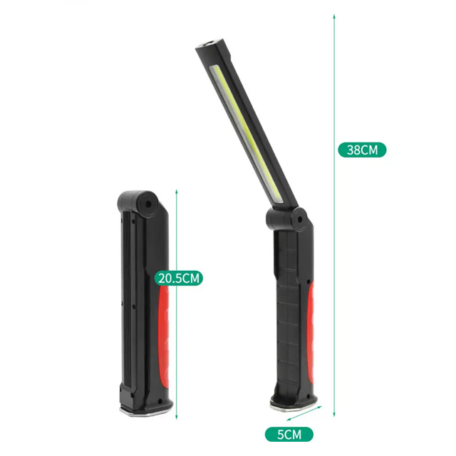 Rechargeable IPX4 500 lumen Foldable COB Work Light with Metal Hook and Magnetic: Portable and Durable for Outdoor Activities