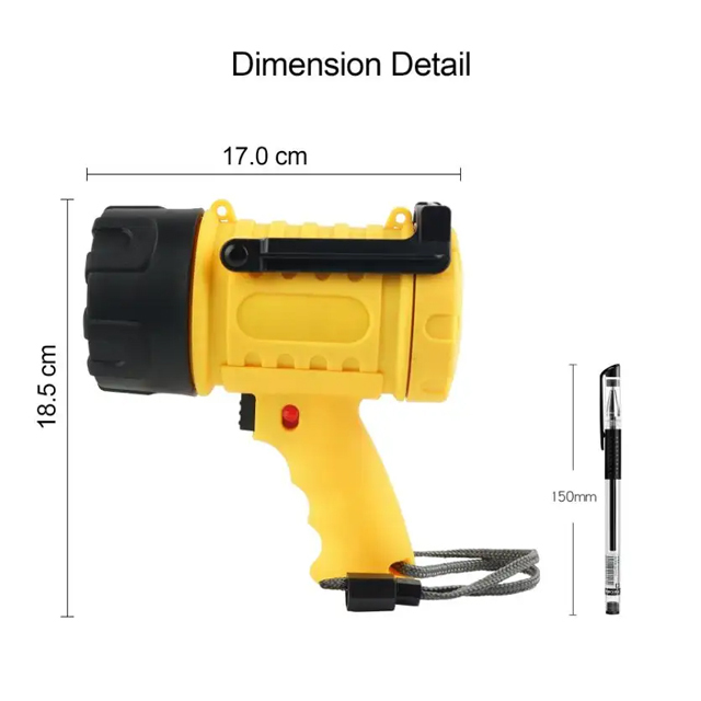 IP67 XHP50 Rechargeable Spotlight: 1500 Lumen Handy LED Work Light for Industrial and Outdoor Tasks