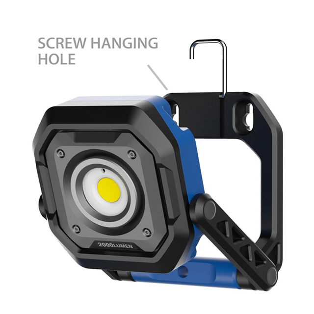 Outdoor and Indoor 2000 Lumen LED Work Light with Type-C Recharge, Waterproof, and Folding Design