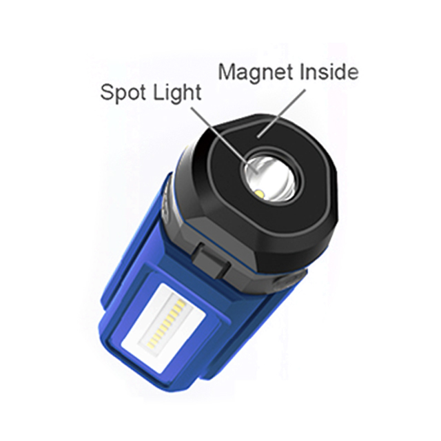 Portable Work Light with Magnetic Base, Telescopic Boom, and Rechargeable Battery