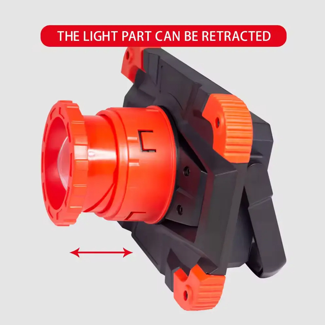 Zooming IPX4 300 lumen Foldable USB Rechargeable COB Work Light Compatible with 4AA batteries: Bright LED for Camping, Hiking, and Working