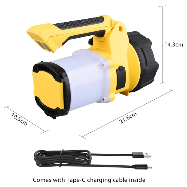 The versatile LED IP65 Rechargeable work spotlight with tripod is suitable for a wide range of tasks requiring bright, focused light, from DIY home repairs to camping and construction and automotive use.