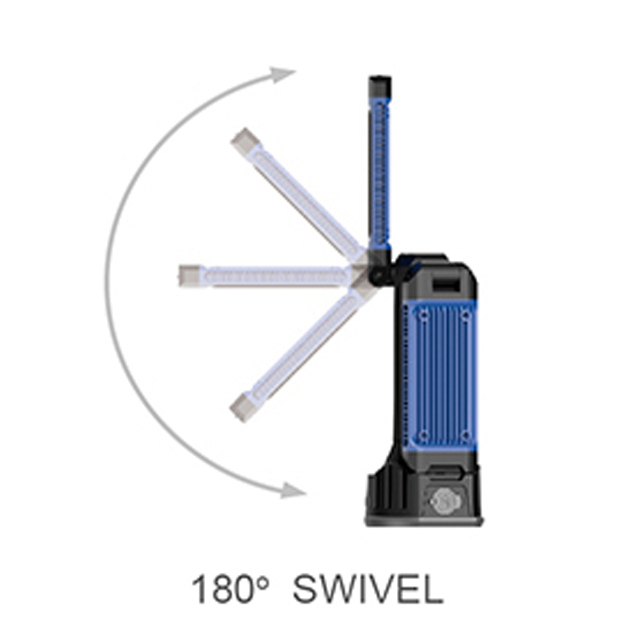 Portable Tripod LED Work Light with Adjustable Brightness and Rechargeable Battery