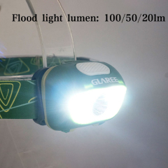 Hiking Portable SMD Hunting Adjustable light up Alkaline battery customize logo Hiking LED Camping light Head lamp