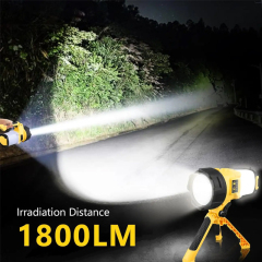 The versatile LED IP65 Rechargeable work spotlight with tripod is suitable for a wide range of tasks requiring bright, focused light, from DIY home repairs to camping and construction and automotive use.