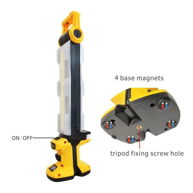 30W 2800 lumen Folding COB Work Light with Magnetic Base and Hook - Rechargeable and Portable for for Emergency and Workshop