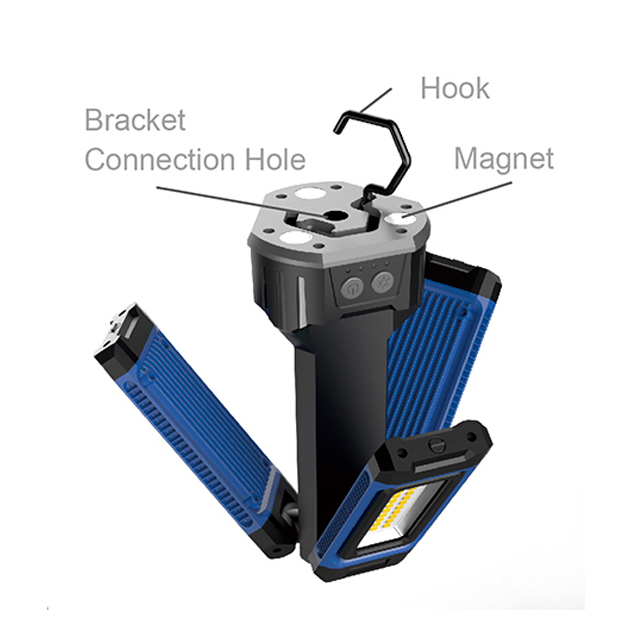 Portable Tripod LED Work Light with Adjustable Brightness and Rechargeable Battery