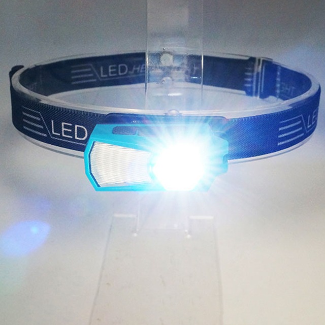Hiking small size portable Rechargeable Waterproof illuminated LED Camping light Head lamp with colorful ABS headlight