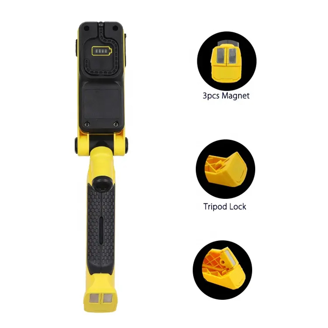 20W 2000 lumen Rechargeable Portable Flood Light: Magnetic LED Work Light with Durable IP65 Rating