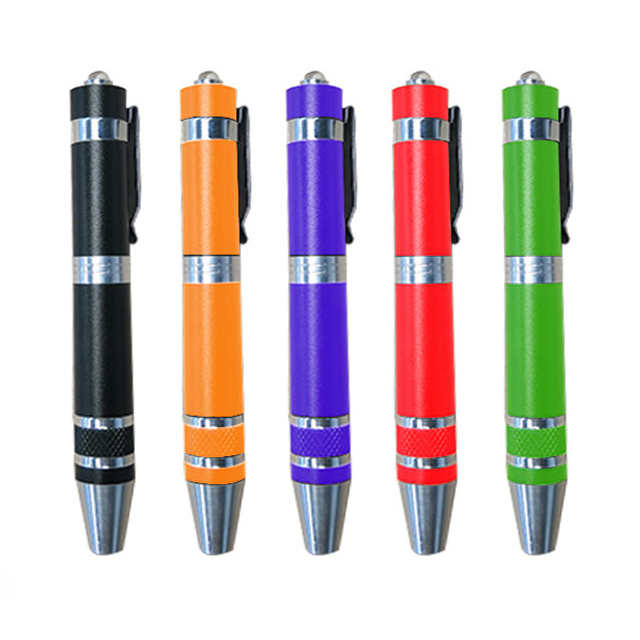 Novelty pocket size Promotion multifunction torch Repairing Pen Clip Button cell customize color EDC Work Light Flashlight