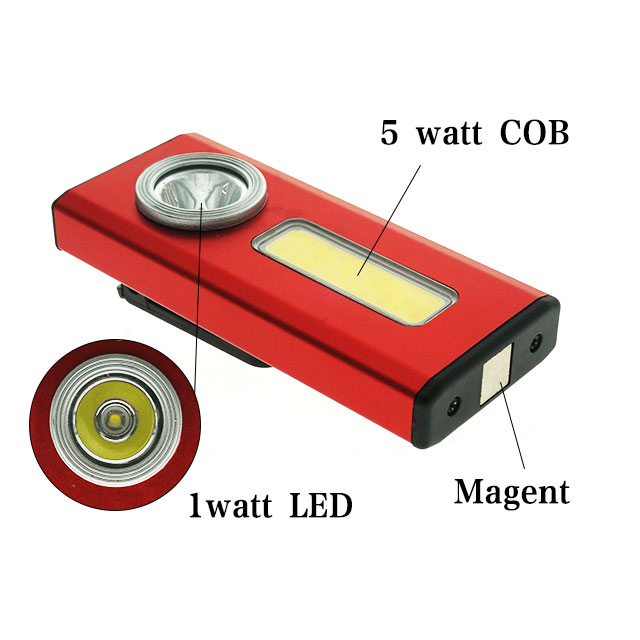 New design  High quality Rechargeable Magnetic Waterproof Clip-On Li-ion battery customize Tools LED Torch Work Lamp Flashlight