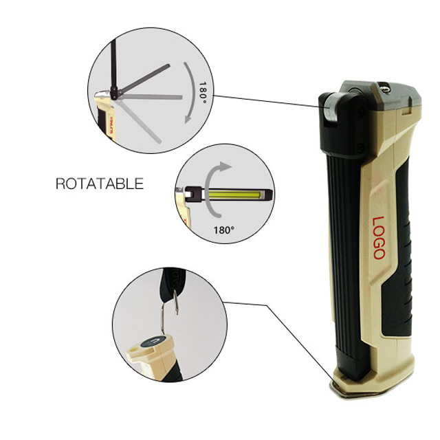 Innovation ABS flashlight Rechargeable Magnetic Repairing Waterproof Work light