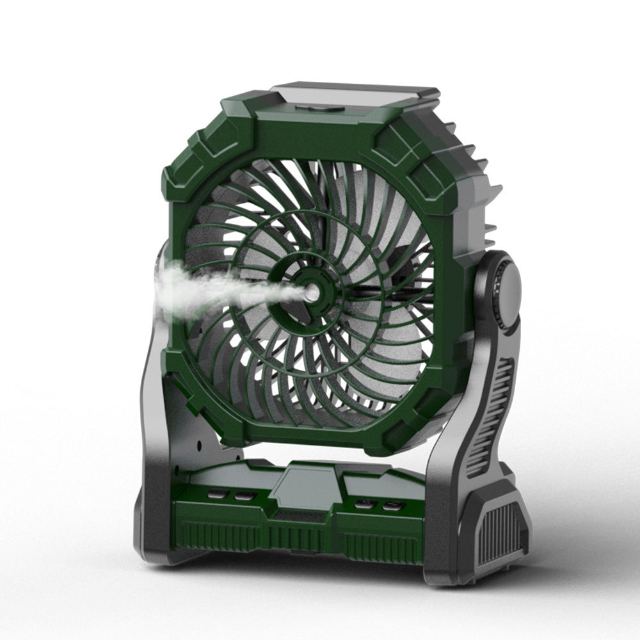 Portable Misting Fan with 7800mAh Battery and 200mL Tank for Outdoor Cooling, RGB LED Light, and Foldable Design for Camping and Emergency Use