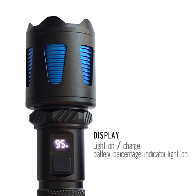 IPX6 10000 lumen Long-Range Zoomable Tactical Rechargeable Search Flashlight for Hunting, Camping, and Emergency Rescue Operations