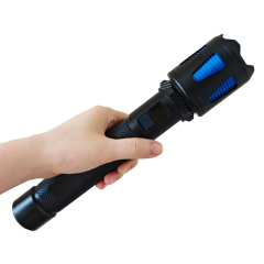 IPX6 10000 lumen Long-Range Zoomable Tactical Rechargeable Search Flashlight for Hunting, Camping, and Emergency Rescue Operations